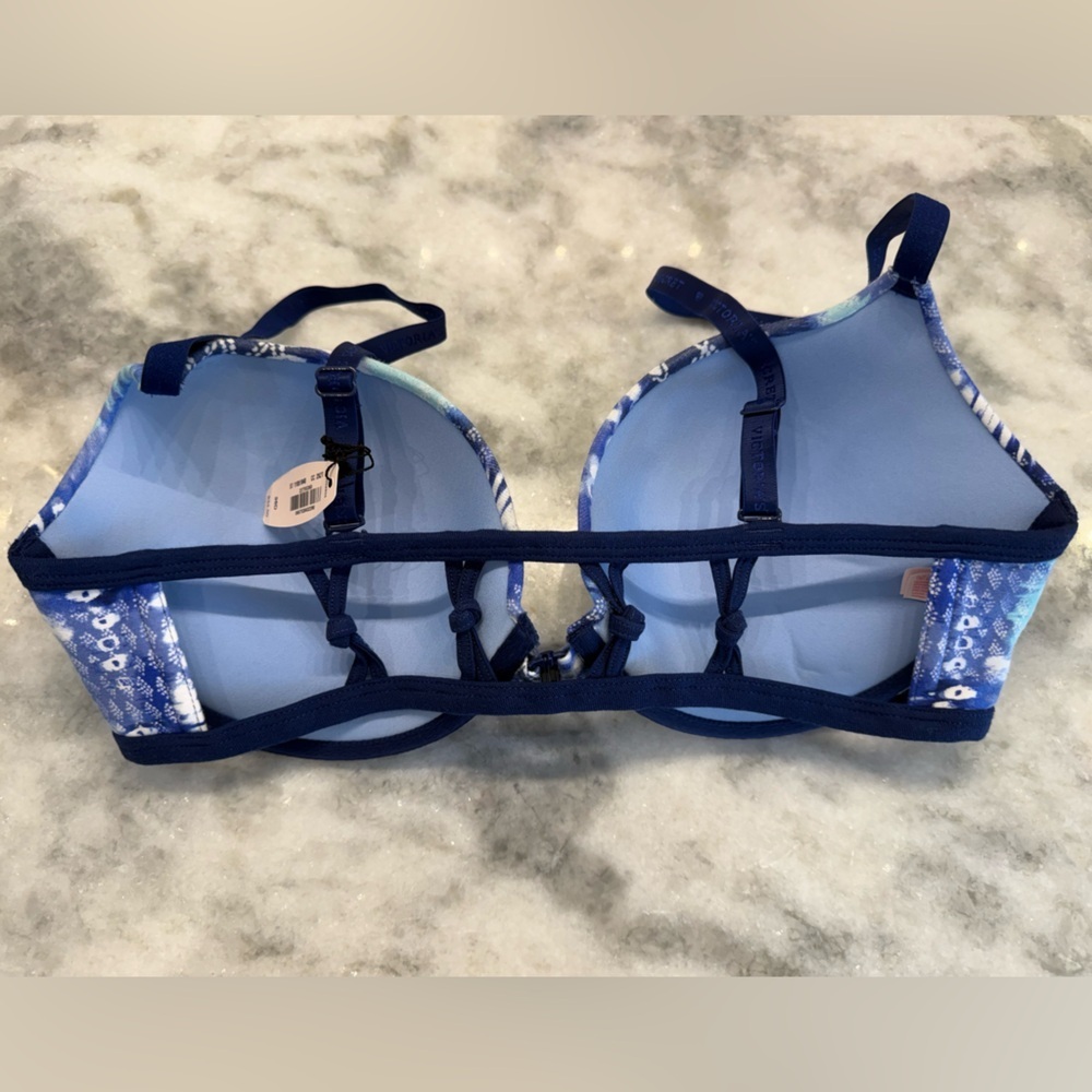 Victoria’s Secret Blue Printed Push-Up Bra 36D | Strappy Back Detail | BNWT 💙